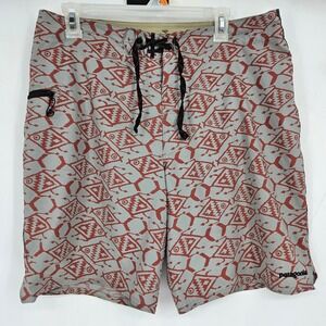 Patagonia Board Shorts Mens Sz 36 Swim Trunks Drawstring Gray Red Summer Beach